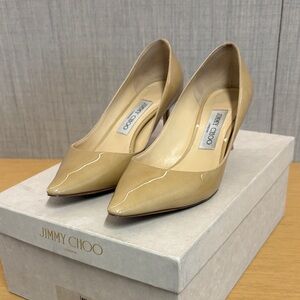 Jimmy Choo patent leather nude Romy 60, size 37.5